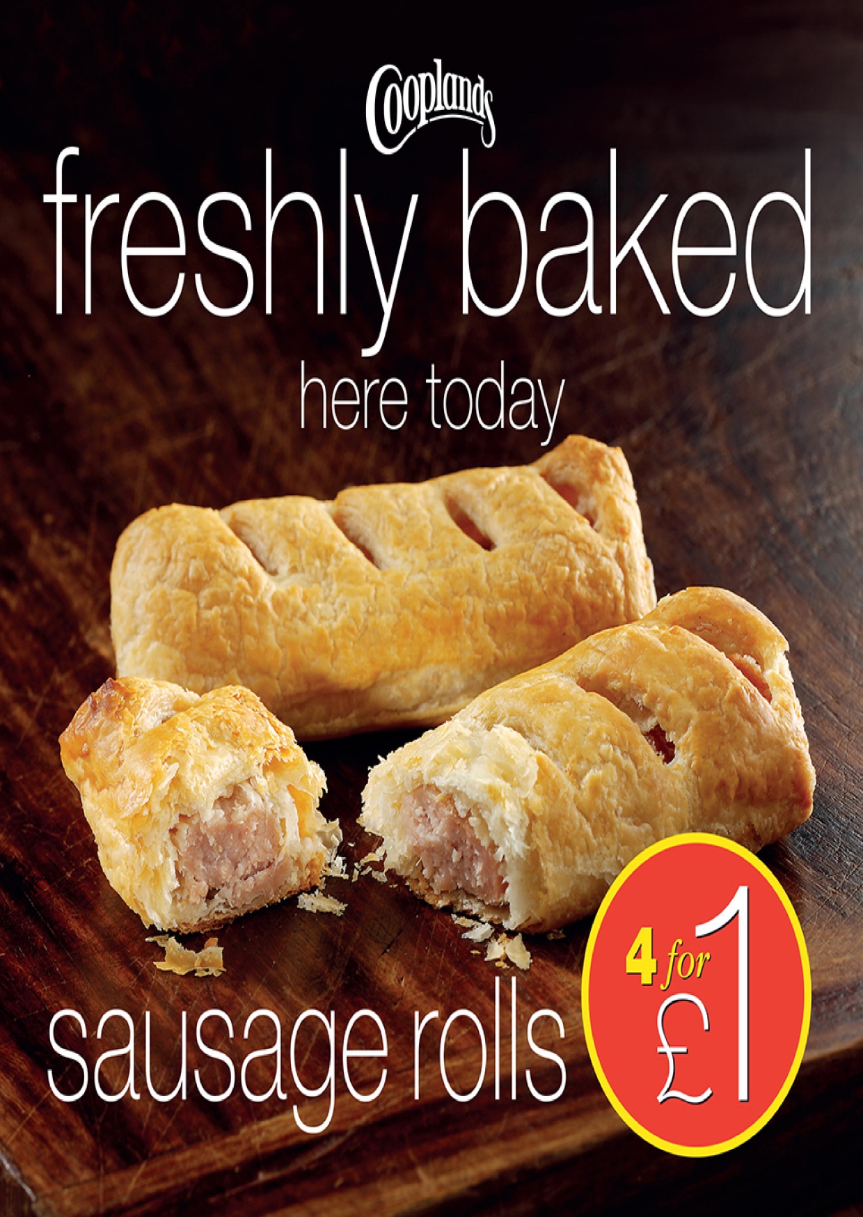 4 sausage rolls for £1 at Cooplands