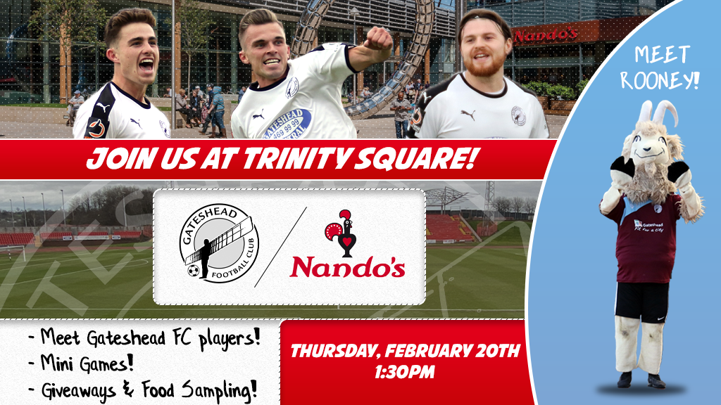 Gateshead FC coming to Trinity Square